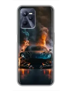 Чехол для Realme C35 с картинкой «Lamborghini дымная эстетика»