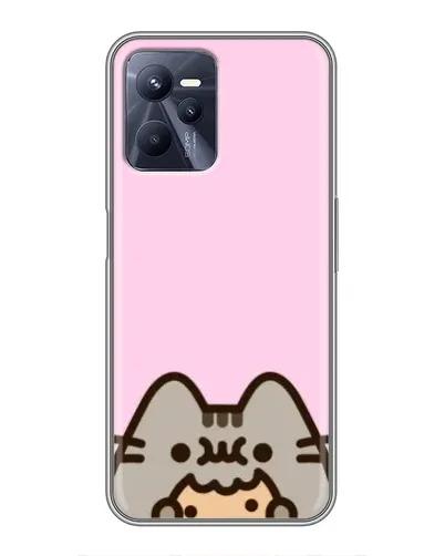 Чехол для Realme C35 с картинкой «Pusheen и печенье»