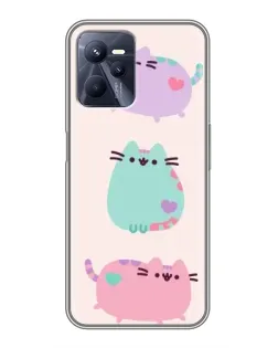 Чехол для Realme C35 с картинкой «Pusheen трио»