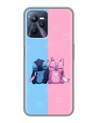 Чехол для Realme C35 с картинкой «Stitch и Angel Love»