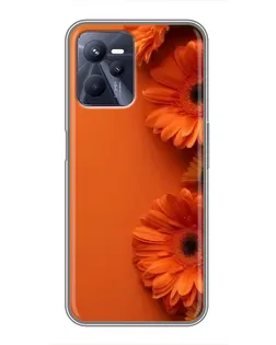 Чехол для Realme C35 с картинкой «Оранжевые герберы»