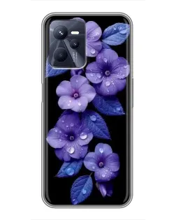 Чехол для Realme C35 с картинкой «Фиолетовые цветы с росою»