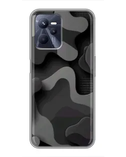 Чехол для Realme C35 с картинкой «Темный абстрактный камуфляж»