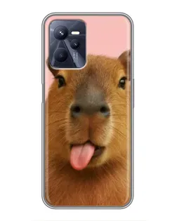 Чехол для Realme C35 с картинкой «Капибара с языком» Чехол для Realme C35 с картинкой «Капибара с языком»