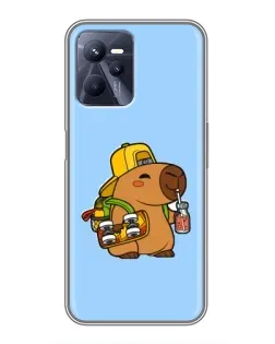 Чехол для Realme C35 с картинкой «Капибара на скейте» Чехол для Realme C35 с картинкой «Капибара на скейте»