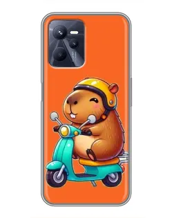 Чехол для Realme C35 с картинкой «Капибара на скутере» Чехол для Realme C35 с картинкой «Капибара на скутере»