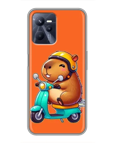 Чехол для Realme C35 с картинкой «Капибара на скутере»