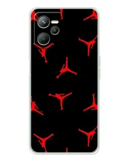 Чехол для Realme C36 с картинкой «Jordan Red Pattern»