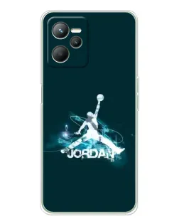 Чехол для Realme C36 с картинкой «Jordan Blue Fire»