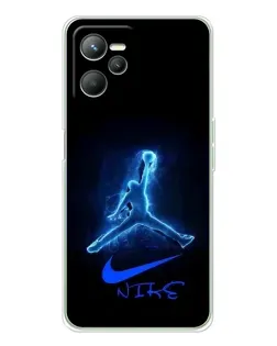 Чехол для Realme C36 с картинкой «Jordan Neon Blue»