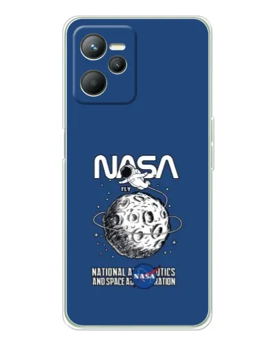 Чехол для Realme C36 с картинкой «NASA — лунная миссия»