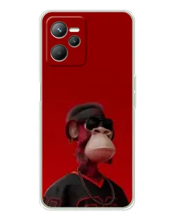 Чехол для Realme C36 с картинкой «Bored Ape в красном»