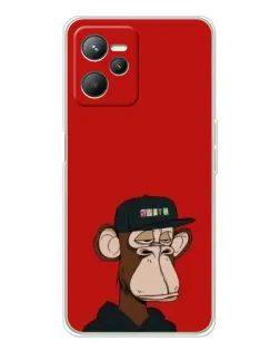 Чехол для Realme C36 с картинкой «Bored Ape — красный фон»