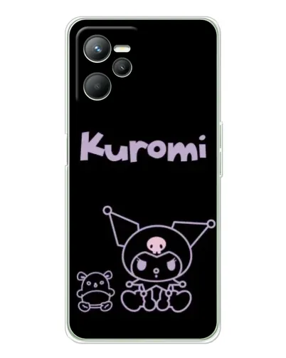 Чехол для Realme C36 с картинкой «Kuromi — черный минимализм»