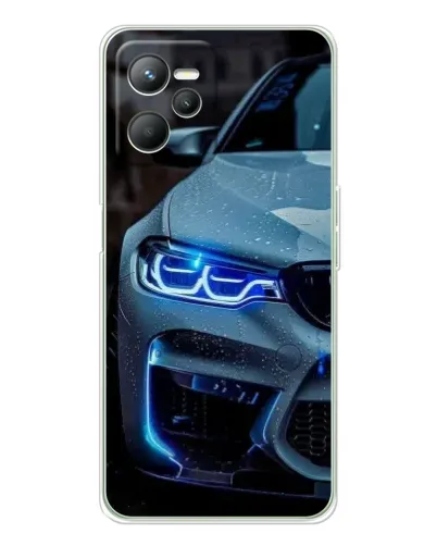 Чехол для Realme C36 с картинкой «Взгляд BMW с синими фарами»