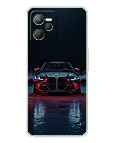 Чехол для Realme C36 с картинкой «BMW на мокрой дороге»