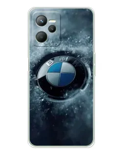 Чехол для Realme C36 с картинкой «Логотип BMW — лед»