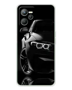 Чехол для Realme C36 с картинкой «Черная BMW — профиль»