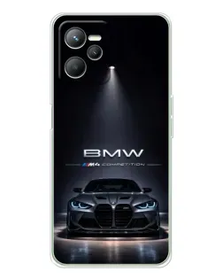 Чехол для Realme C36 с картинкой «BMW сквозь ночной город»
