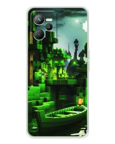Чехол для Realme C36 с картинкой «Minecraft лесной пейзаж»