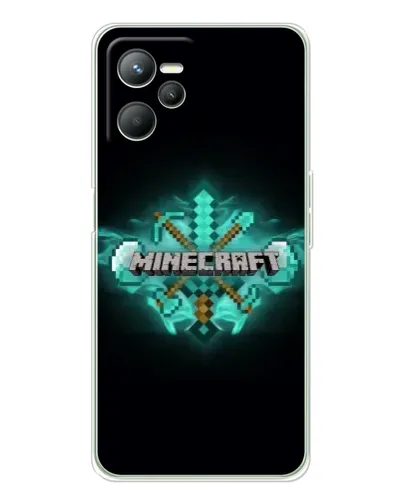 Чехол для Realme C36 с картинкой «Minecraft Diamond лого»