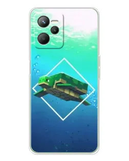 Чехол для Realme C36 с картинкой «Черепаха Minecraft»