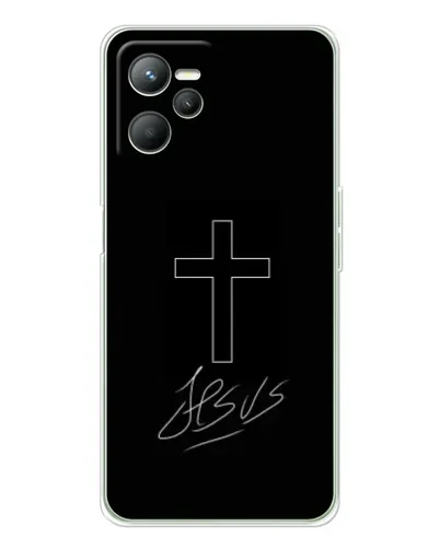 Чехол для Realme C36 с картинкой «Графический крест Jesus» Чехол для Realme C36 с картинкой «Графический крест Jesus»