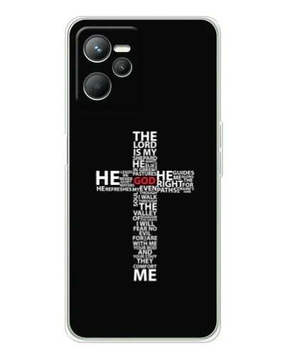 Чехол для Realme C36 с картинкой «Текстовый крест» Чехол для Realme C36 с картинкой «Текстовый крест»