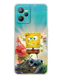 Чехол для Realme C36 с картинкой «Спанч Боб победитель»