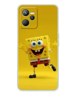 Чехол для Realme C36 с картинкой «Позитивный Губка Боб»