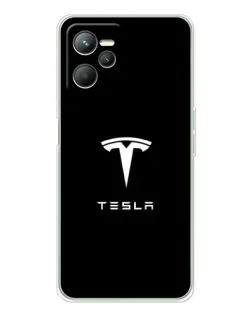 Чехол для Realme C36 с картинкой «Tesla White Logo»