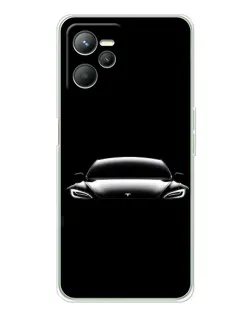 Чехол для Realme C36 с картинкой «Фары Tesla Night»