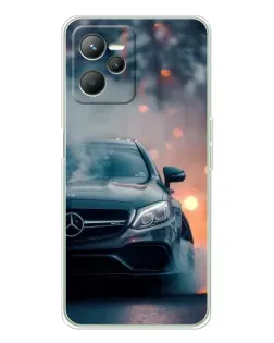 Чехол для Realme C36 с картинкой «Mercedes — ночной город»