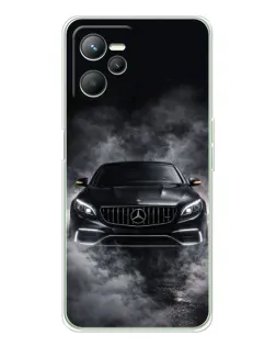 Чехол для Realme C36 с картинкой «Mercedes в дыму»