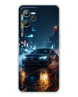 Чехол для Realme C36 с картинкой «Ночной город и Audi»