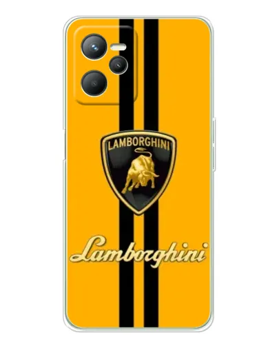 Чехол для Realme C36 с картинкой «Lamborghini Stripe желтый»