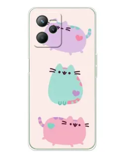 Чехол для Realme C36 с картинкой «Pusheen трио»