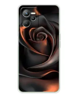 Чехол для Realme C36 с картинкой «Шелковая черная роза»