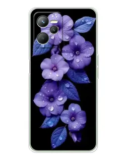 Чехол для Realme C36 с картинкой «Фиолетовые цветы с росою»