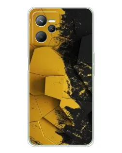 Чехол для Realme C36 с картинкой «Золотые осколки геометрии»