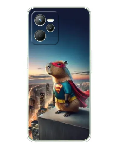 Чехол для Realme C36 с картинкой «Капи-мен супергерой»