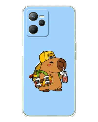 Чехол для Realme C36 с картинкой «Капибара на скейте»