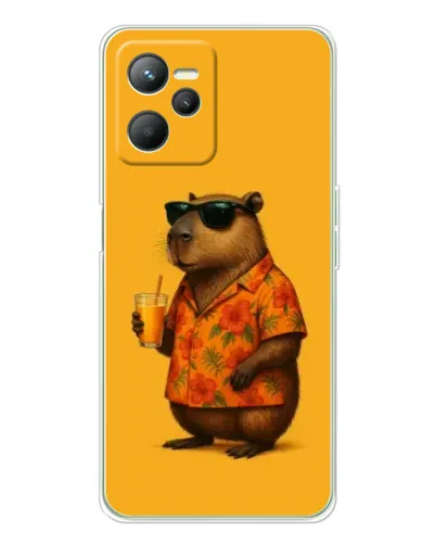 Чехол для Realme C36 с картинкой «Капибара на отдыхе»