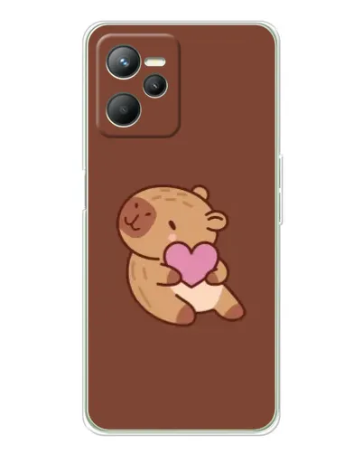 Чехол для Realme C36 с картинкой «Капибара с сердцем»