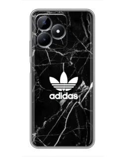 Чехол для Realme C51 с картинкой «Белый мрамор Adidas»