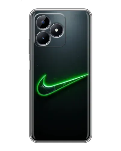 Чехол для Realme C51 с картинкой «Неоновый контур Nike»
