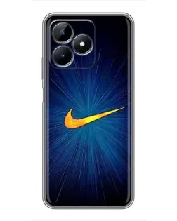 Чехол для Realme C51 с картинкой «Синий пульс Nike»