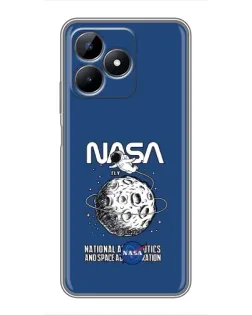 Чохол для Realme C51 з картинкою «NASA — місячна місія»