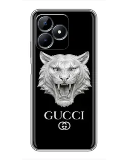 Чохол для Realme C51 з картинкою «Gucci — срібний лев» Чохол для Realme C51 з картинкою «Gucci — срібний лев»