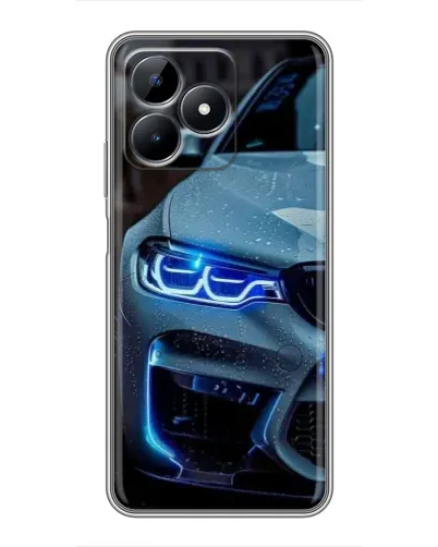 Чехол для Realme C51 с картинкой «Взгляд BMW с синими фарами» Чехол для Realme C51 с картинкой «Взгляд BMW с синими фарами»